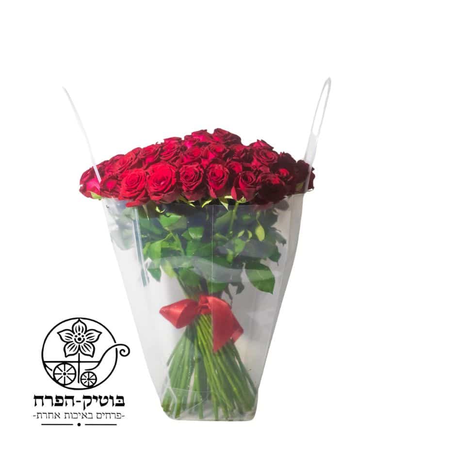 זר 51 ורדים אדומים יוקרתיים